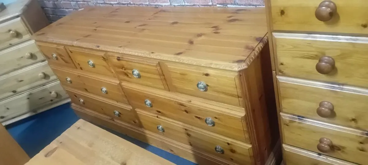 Decorative Solid Pine Double Chest Of Drawers - Image 1