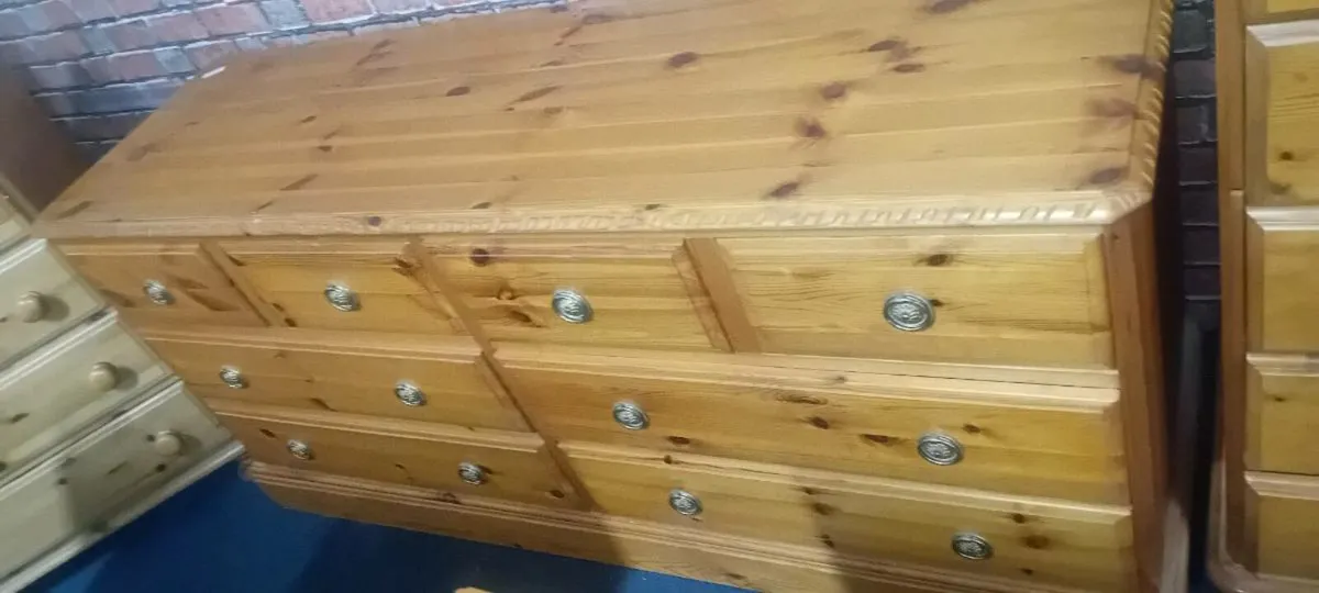 Decorative Solid Pine Double Chest Of Drawers - Image 2