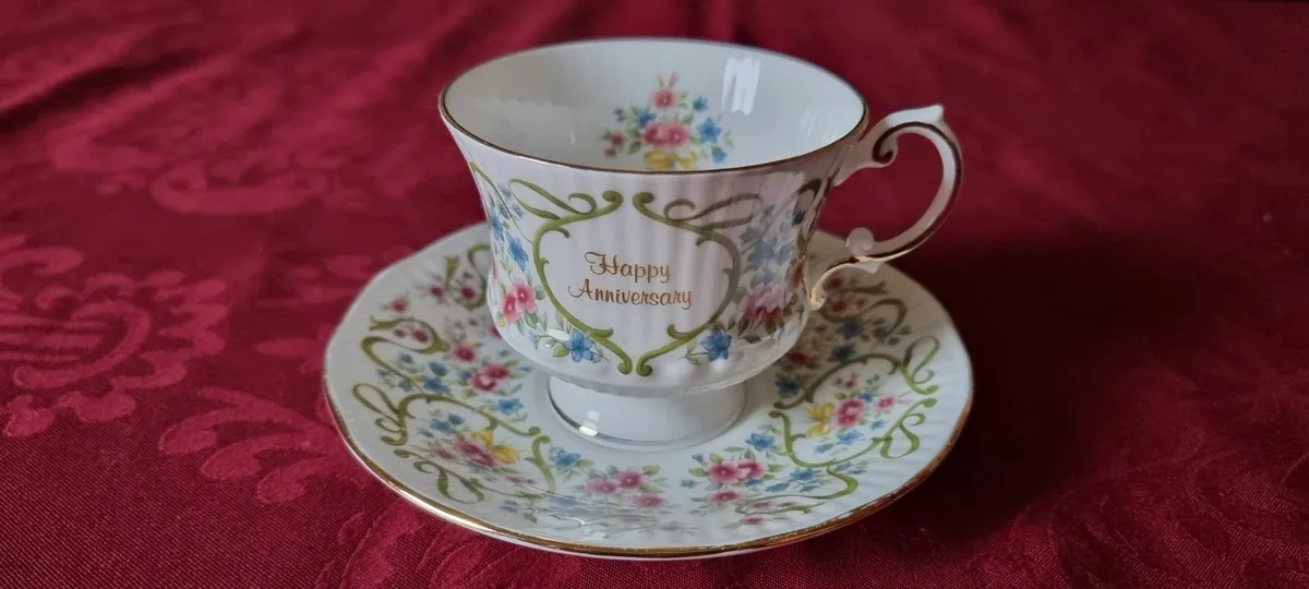 Elizabethan England Happy Anniversary Cup & Saucer - Image 2