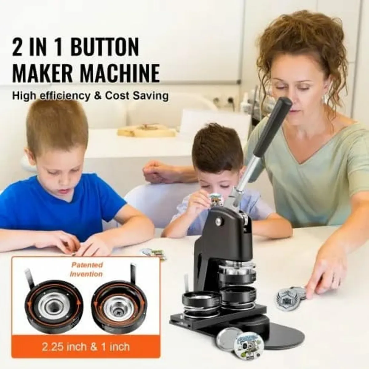 Button Maker Machine, Multiple Sizes 1+2.25 Inch B - Image 4