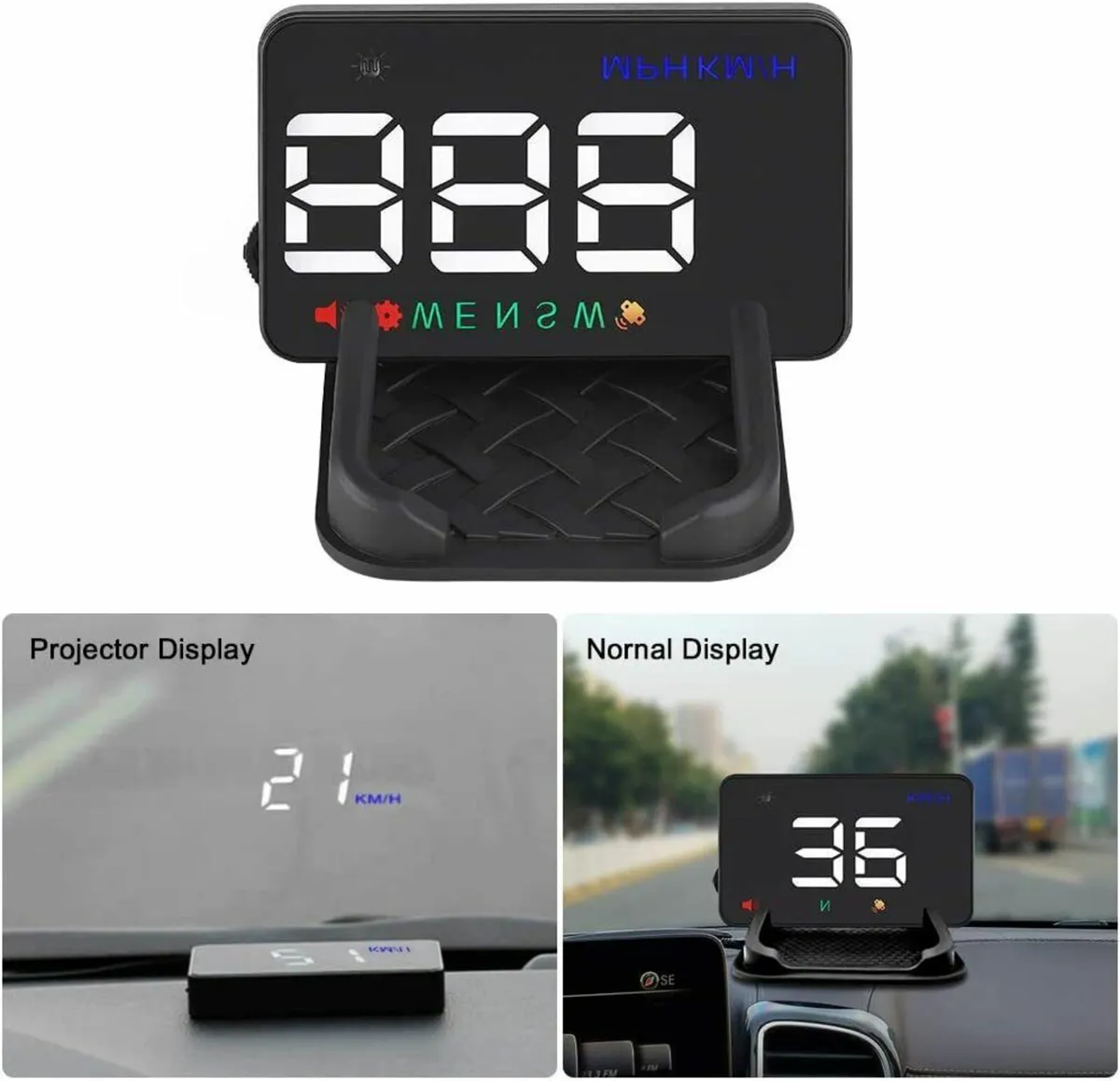 GPS Speed Tracker Large Font Car HUD Unit - Image 1