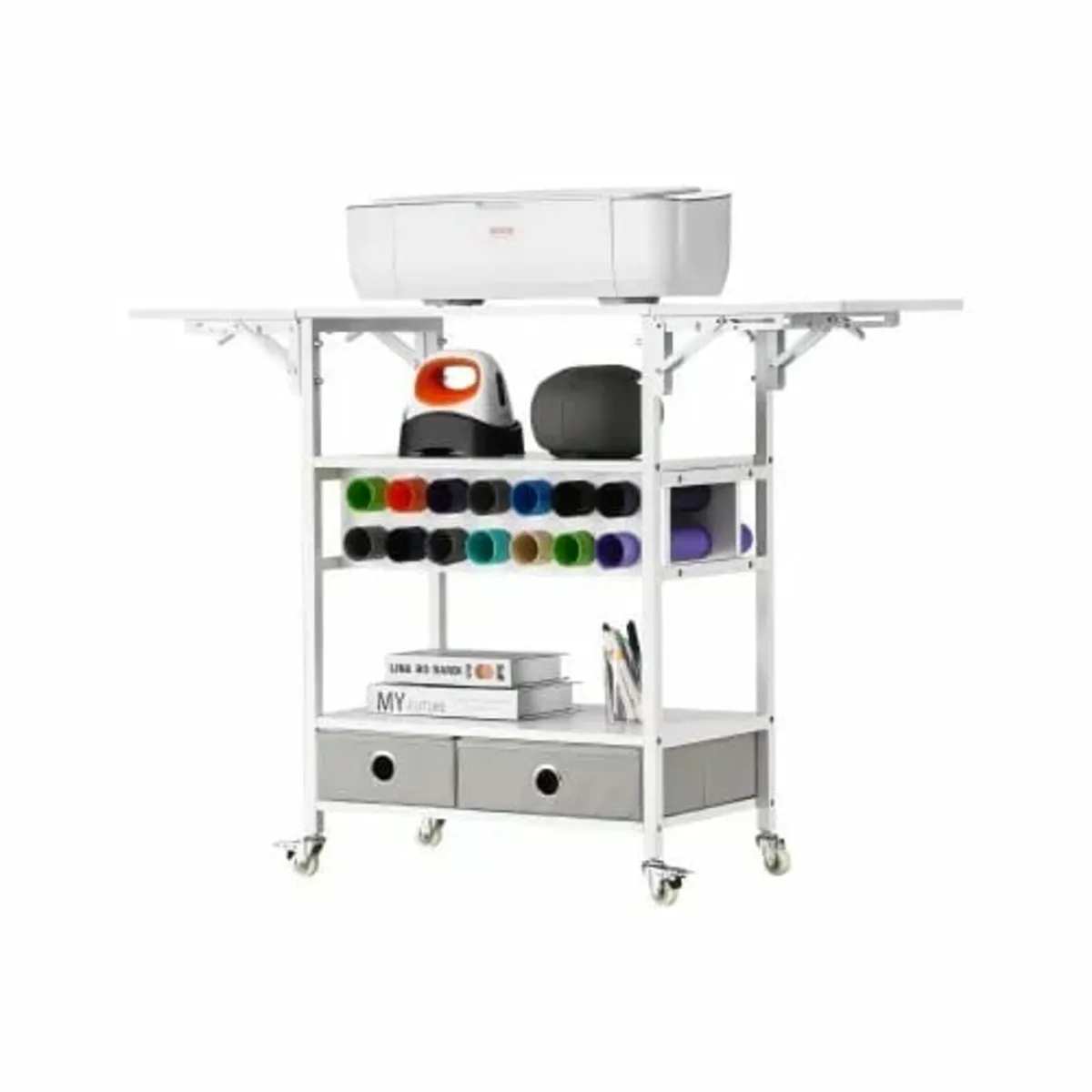 Rolling Craft Cart and Storage Table, Compatible w - Image 1