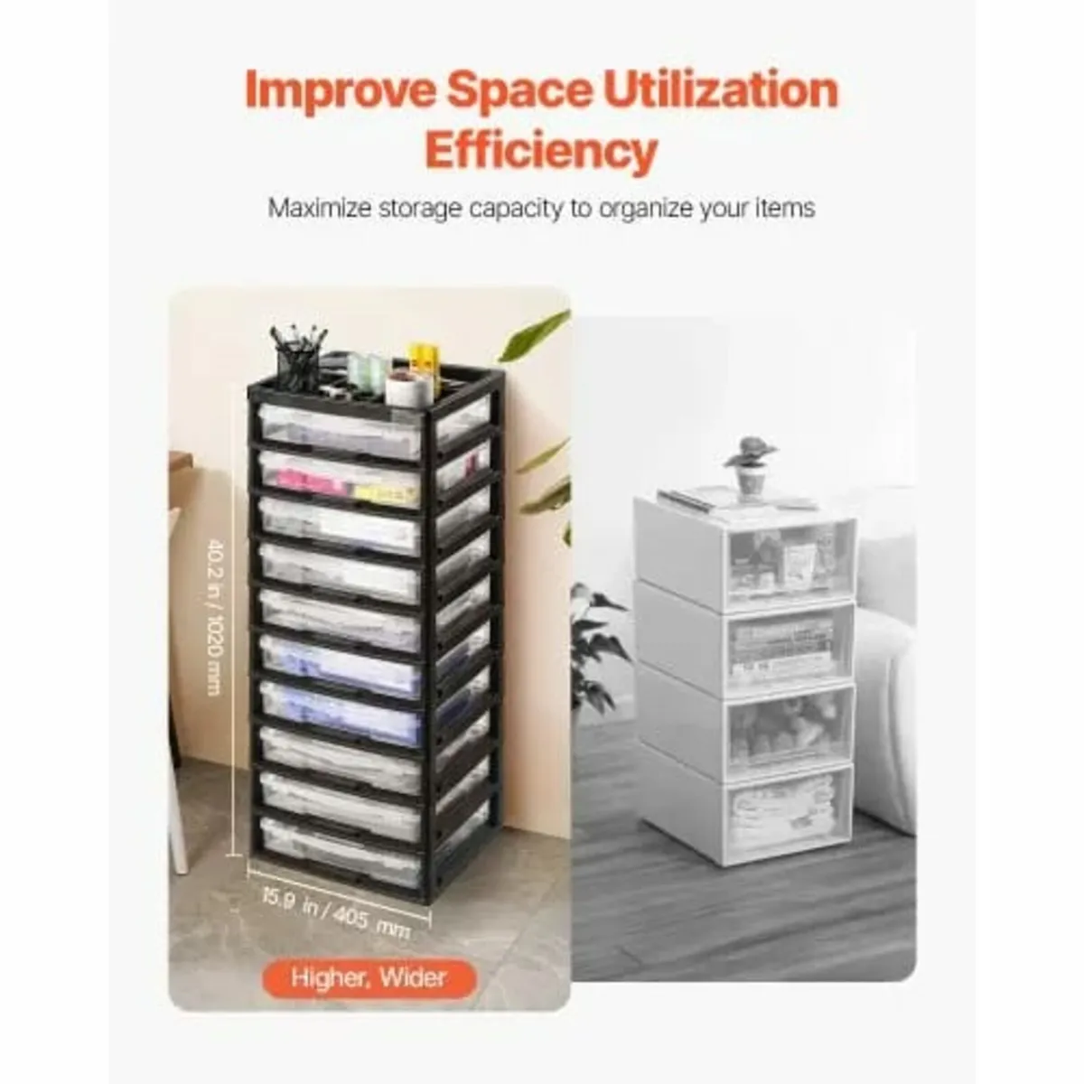 Plastic Storage Organizer, 10-Tier Large Capacity - Image 2