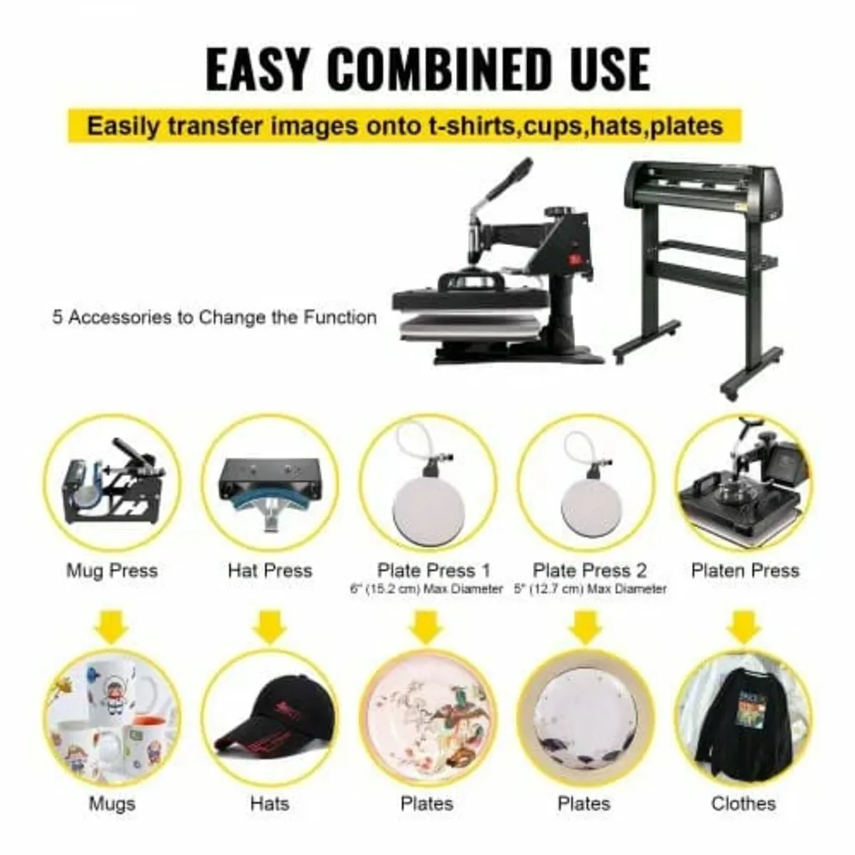 5 In 1 Heat Press 30.5 x 38.1 cm Vinyl Cutter Plot - Image 4