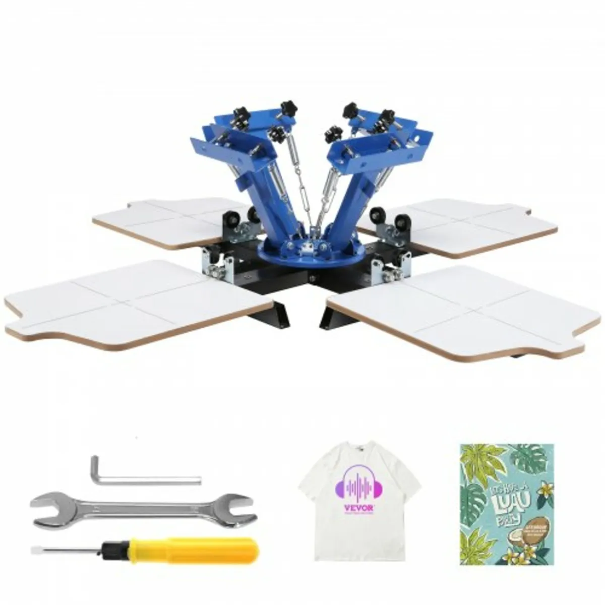 Screen Printing Machine, 4 Color 4 Station 360° Ro - Image 1