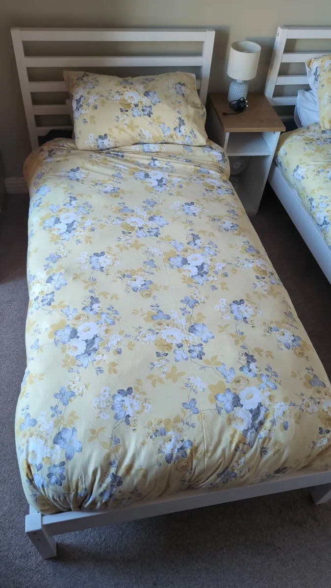 2 x IKEA single beds with mattresses and duvet set - Image 3