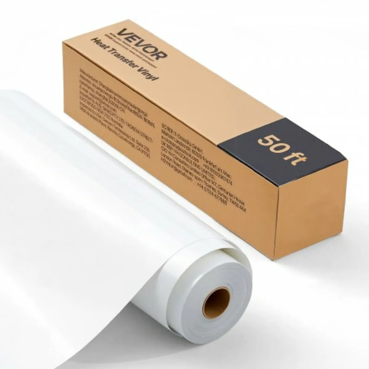 Heat Transfer Vinyl, 304.8 x 15240mm, Glossy White - Image 1