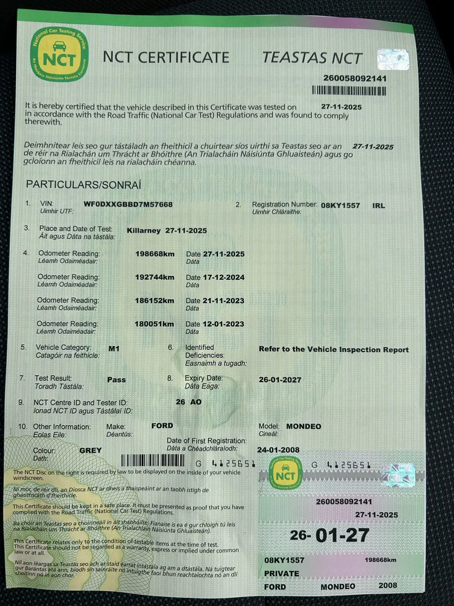 2008 Ford Mondeo 1.6.. New NCT & 5 months tax - Image 1