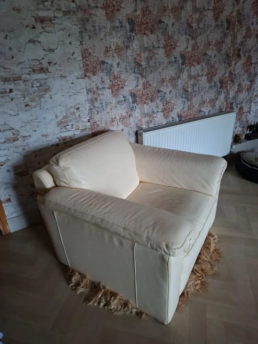 Natuzzi Italian soft leather armchair. - Image 1