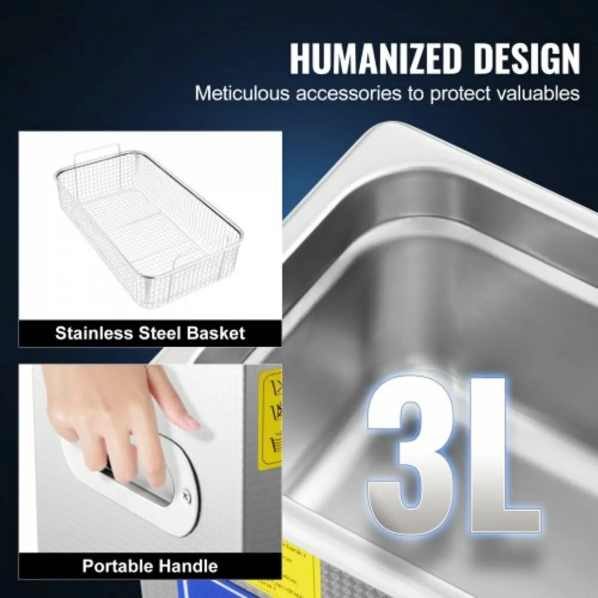 Professional Ultrasonic Cleaner, 2.85 L Ultrasonic - Image 2