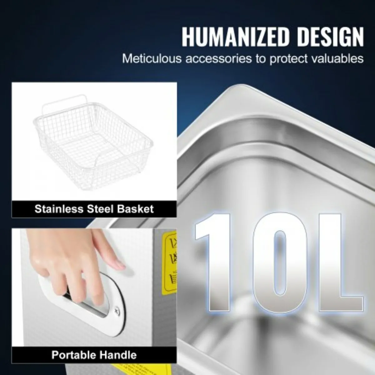 Professional Ultrasonic Cleaner, 9.5 L Ultrasonic - Image 2