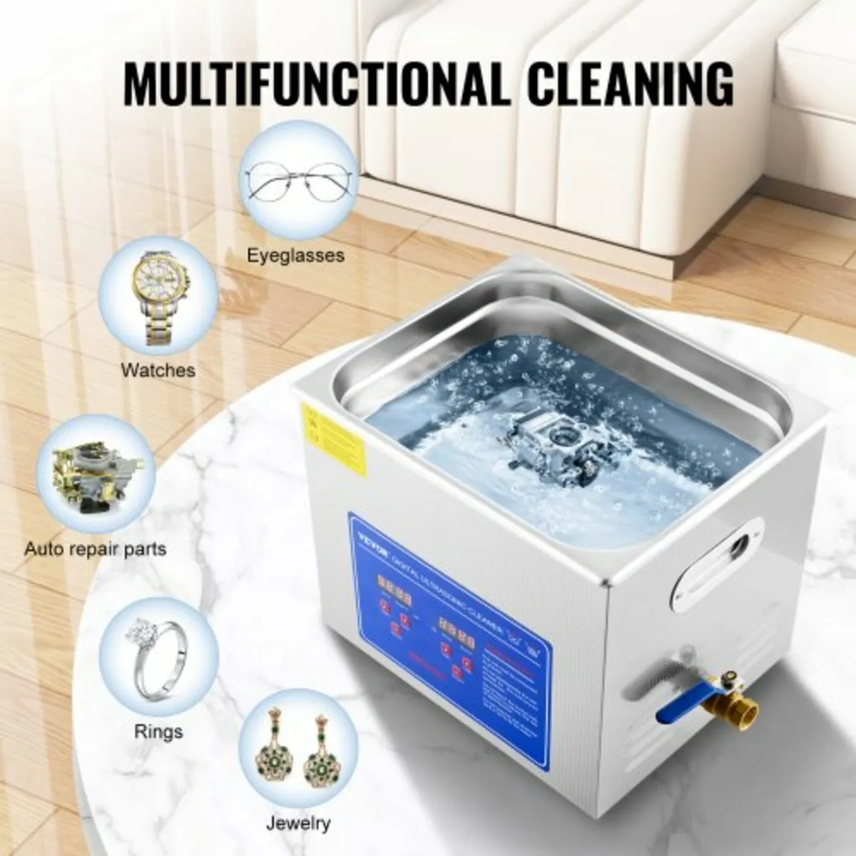 Professional Ultrasonic Cleaner, 9.5 L Ultrasonic - Image 4