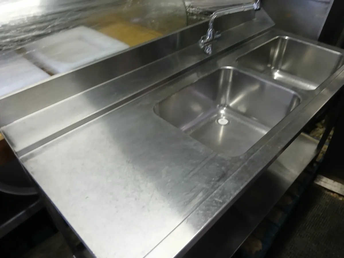 Staneless steel cabbinet double sink unit complete - Image 2