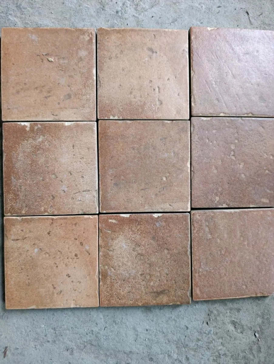 Terracotta kitchen tiles.