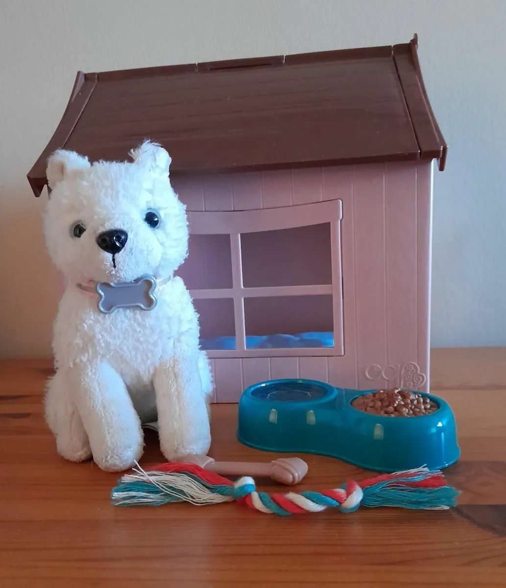 Our Generation puppy, dog house and accessories