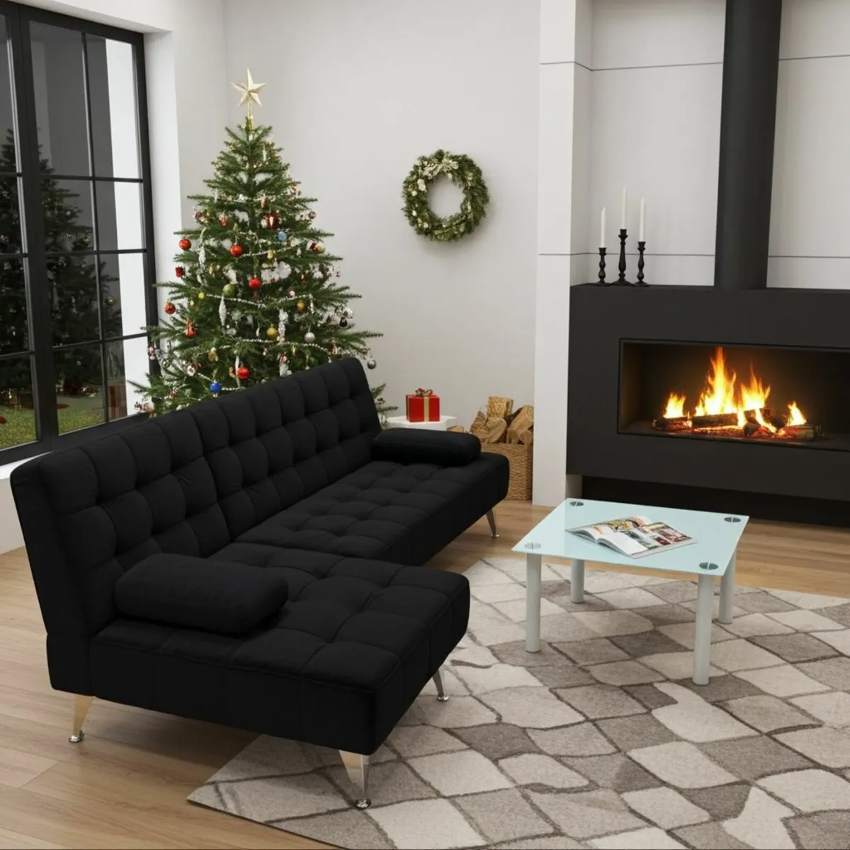 🎄 Cosy Christmas Corner Sofa Bed 236 cm 🎁 - Image 1