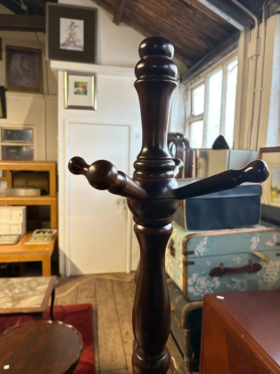 Antique walnut turned coat stand - Image 3