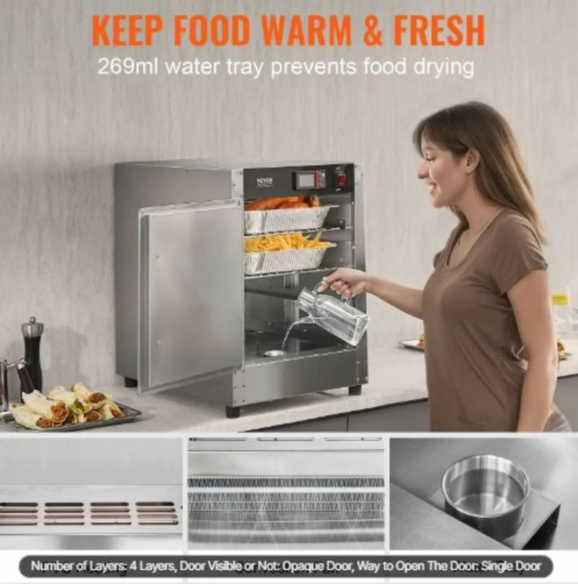 Hot Box Food Warmer, 4-Tier Concession Warmer - Image 3