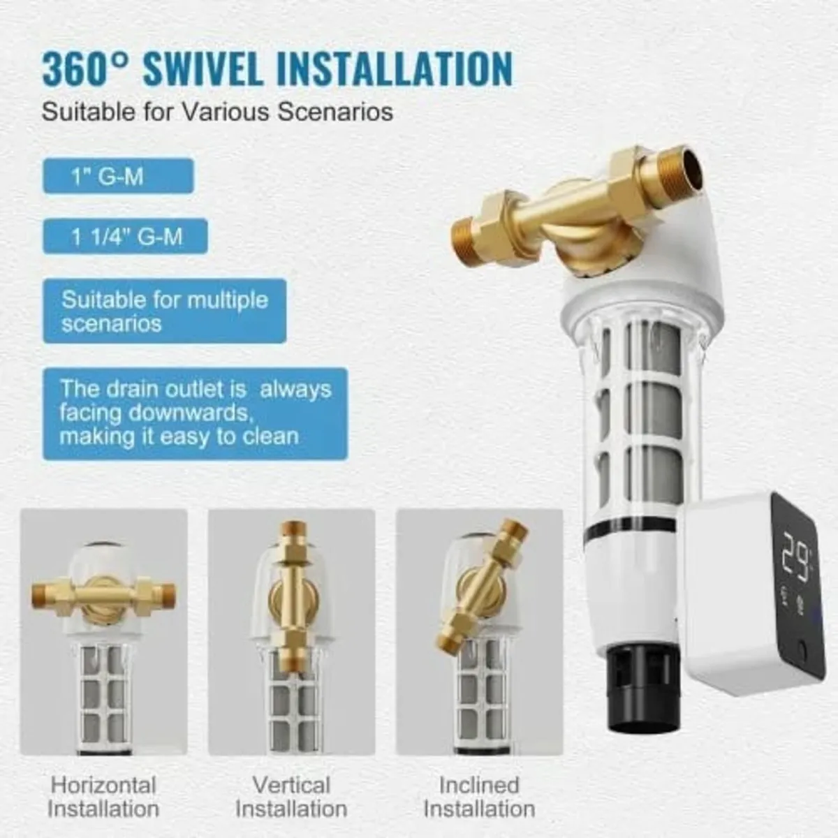 Spin Down Filter, 40 Micron Whole House Sediment F - Image 4