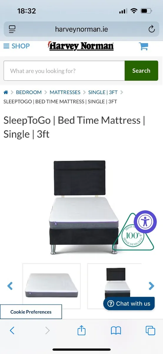 Bed frame and 10cm mattress - Image 3