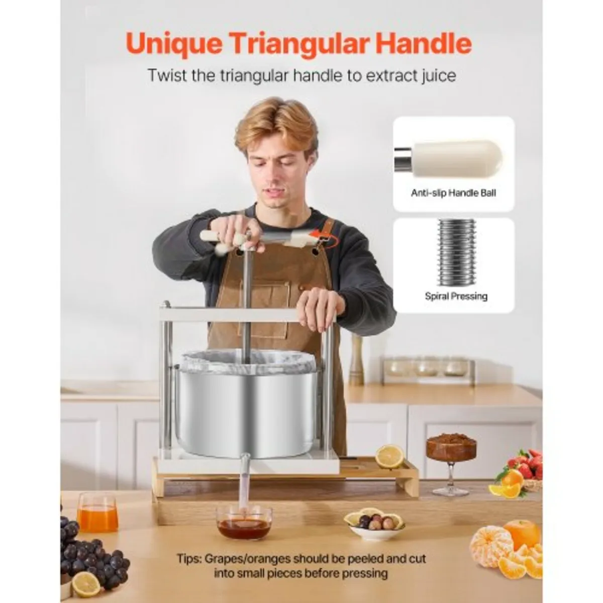 3.17 Gal/12L Fruit Wine Press, 2 Stainless Steel B - Image 3