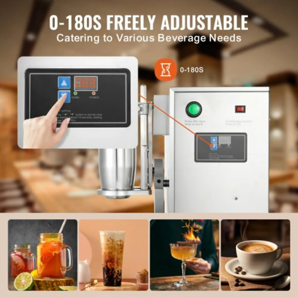 Milkshake Maker Machine, 120W Commercial Milk Tea - Image 2