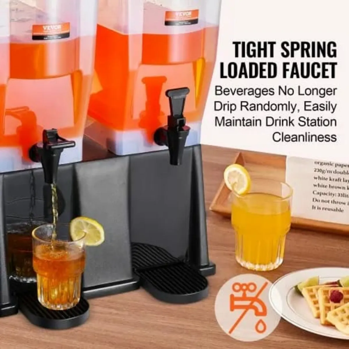 Beverage Dispenser, 3 Gallon x 2 Drink Dispensers - Image 3