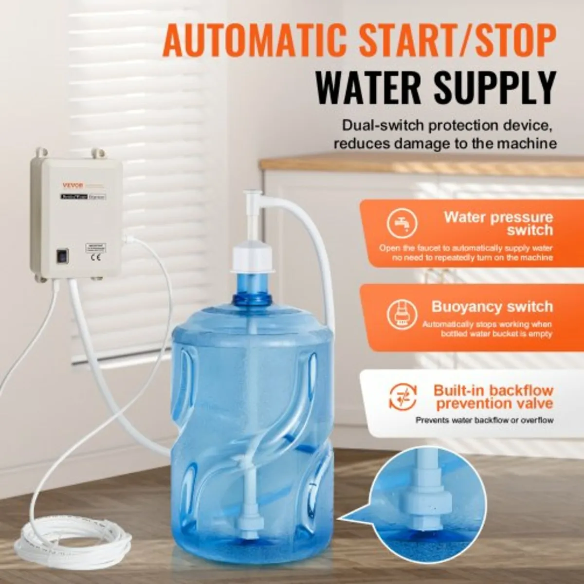 Water Bottle Pump System 3.8 L/min 40 Psi Water Di - Image 2