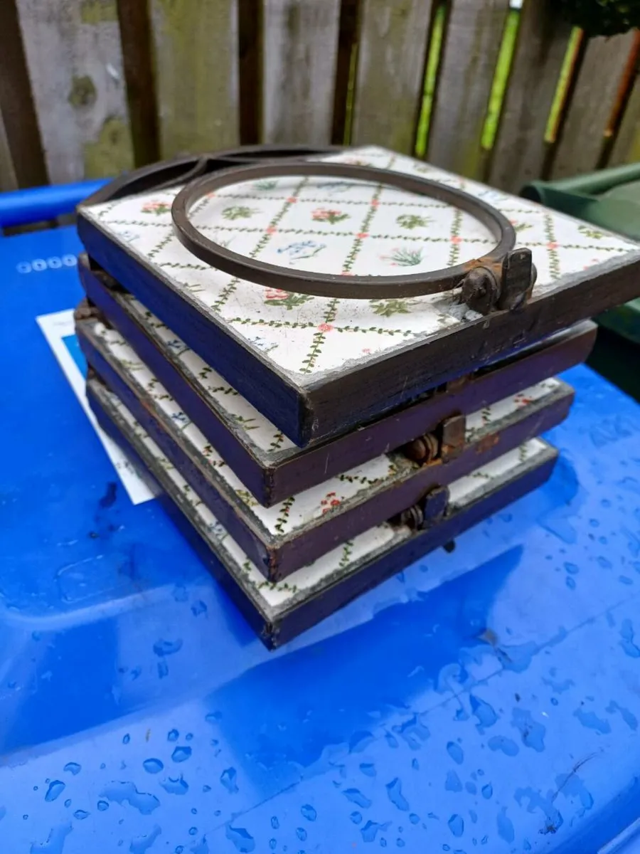 Vintage Metal & Tile Plant Holders - Image 4