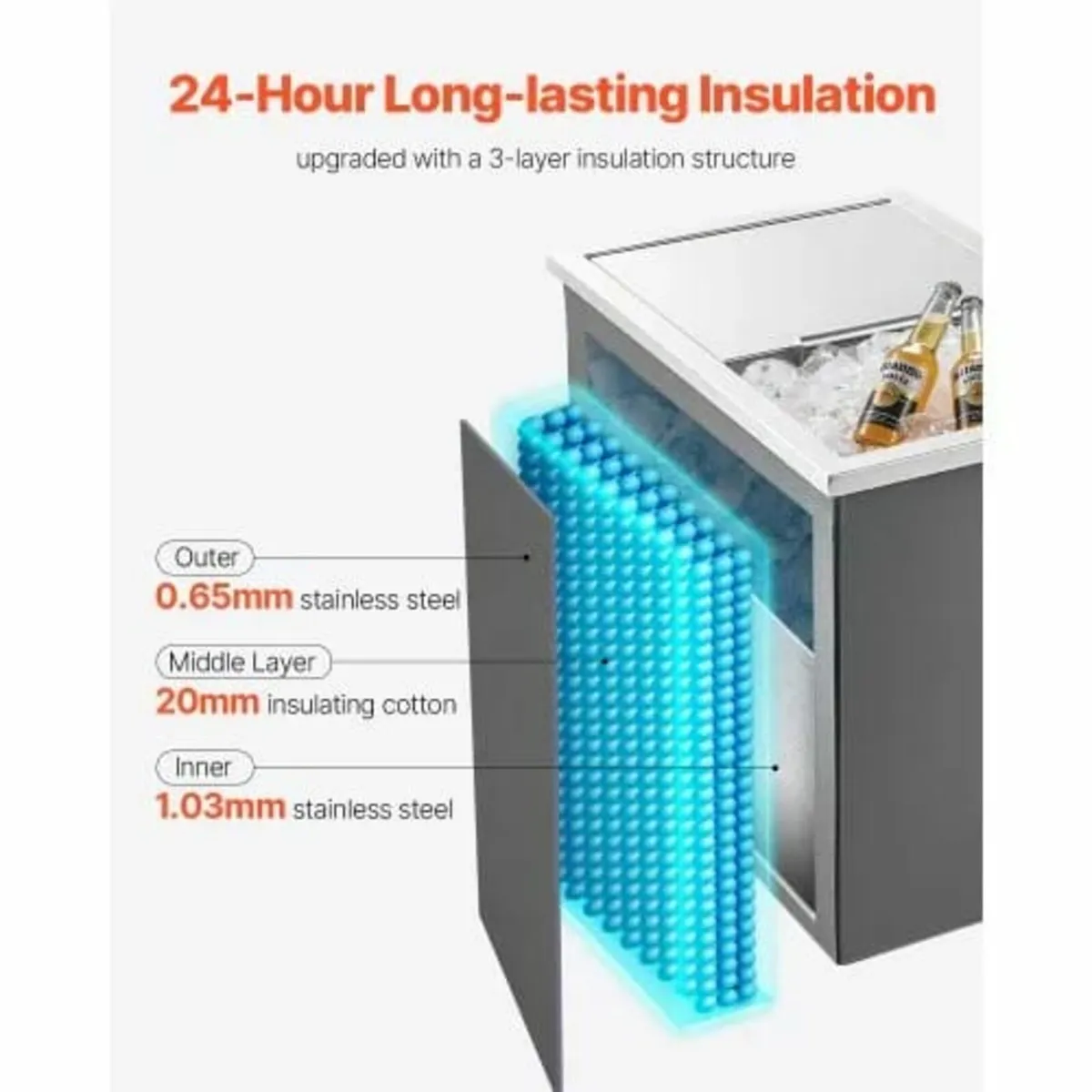 Drop in Ice Chest, 18"L x 12"W x 15"H (455 x 305 x - Image 4