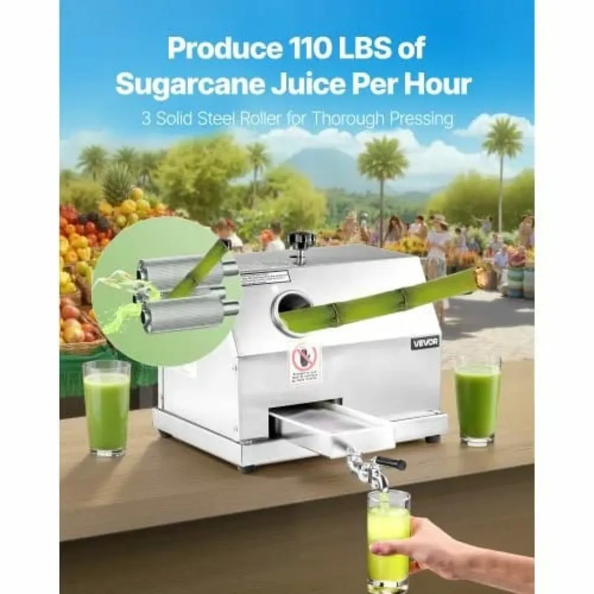 Commercial Sugar Cane Juicer Machine 50 kg/h Outpu - Image 4