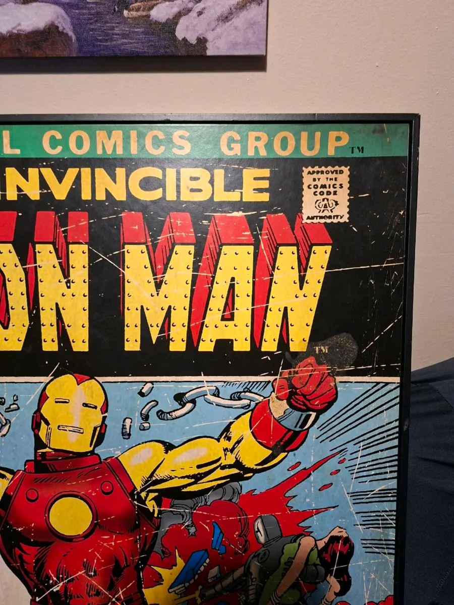 Large wooden IRON MAN wall poster box frame a - Image 2