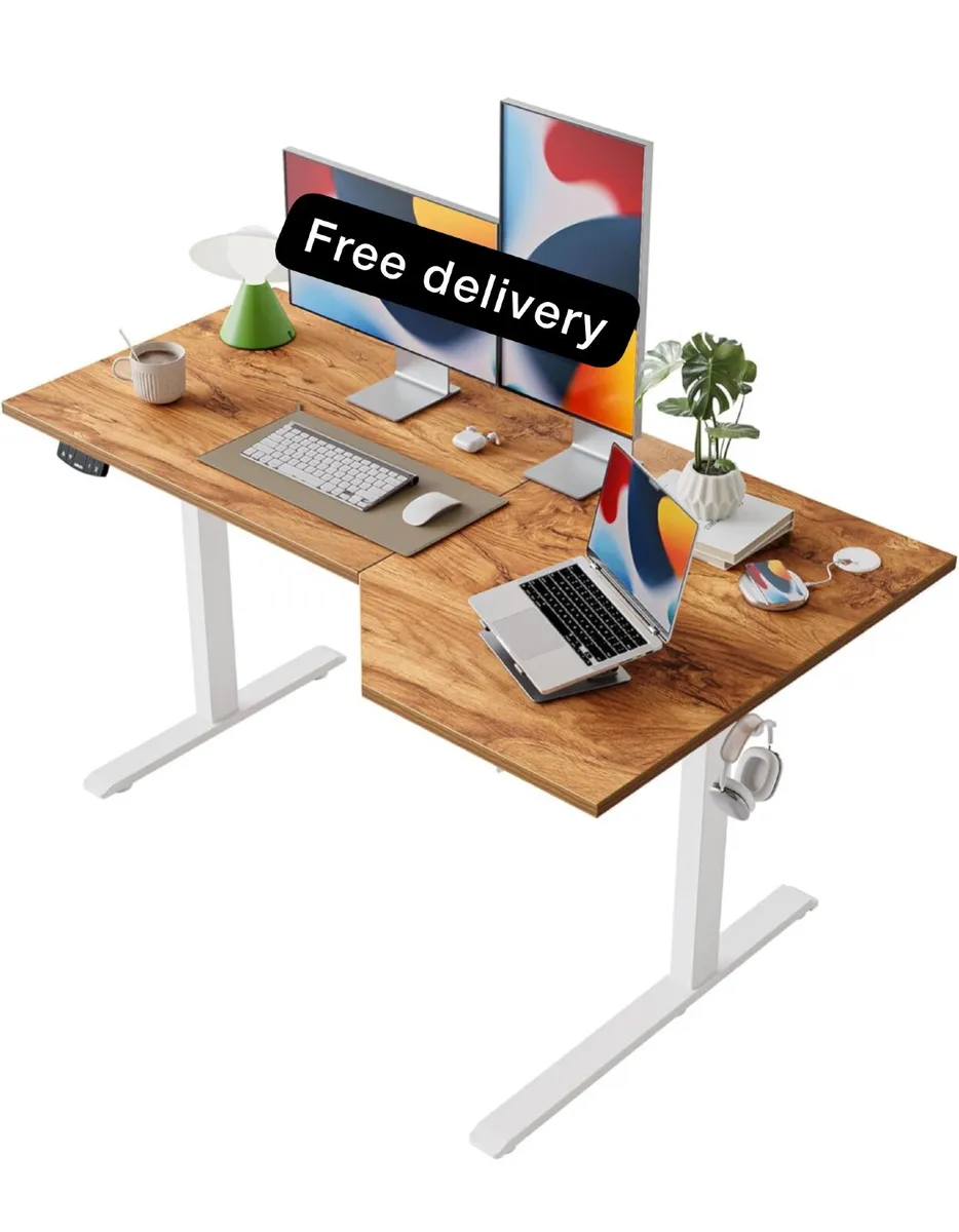 L-Shaped Electric Standing Desk, 140cm Height Adju - Image 1