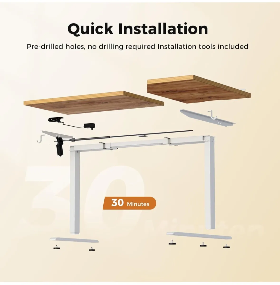 L-Shaped Electric Standing Desk, 140cm Height Adju - Image 4