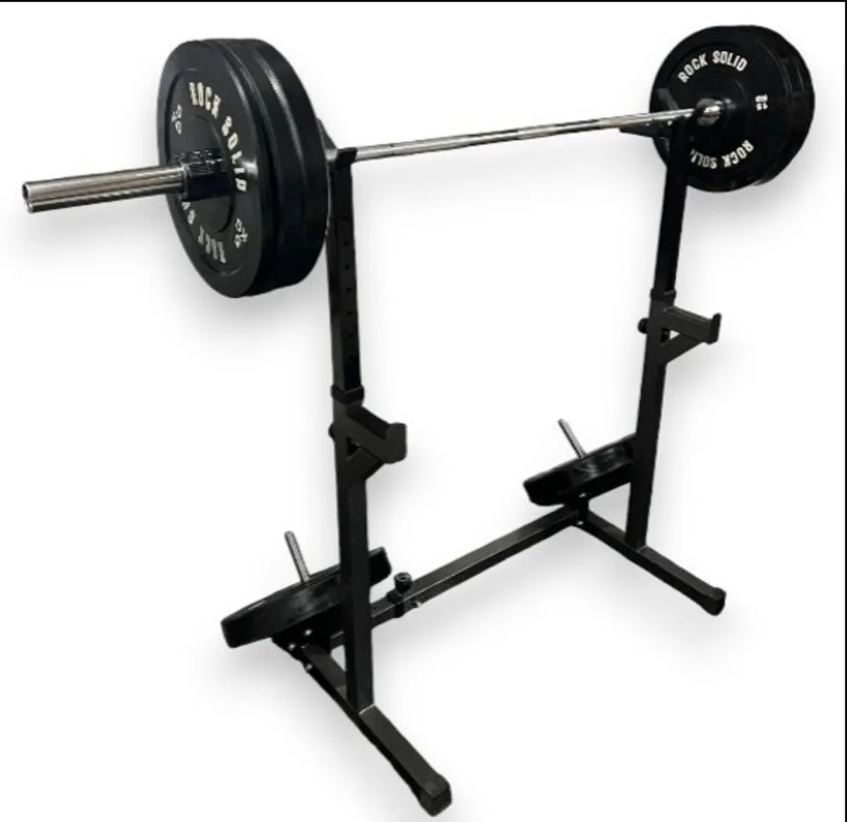 Squat rack, barbell, 100kg weights (new) - Image 1