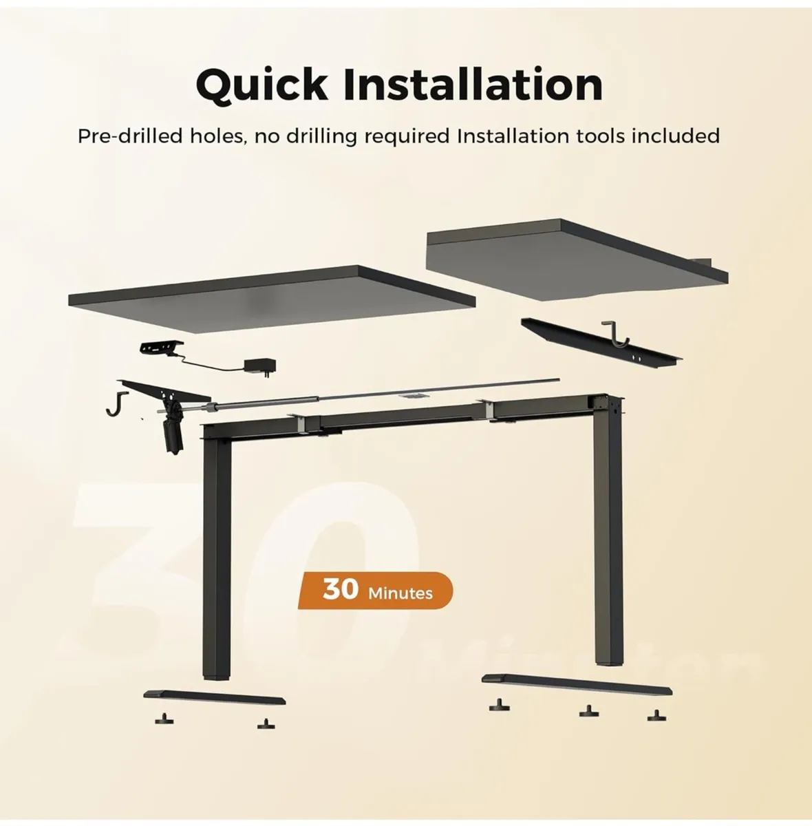 L-Shaped Electric Standing Desk, 140cm Height Adju - Image 2