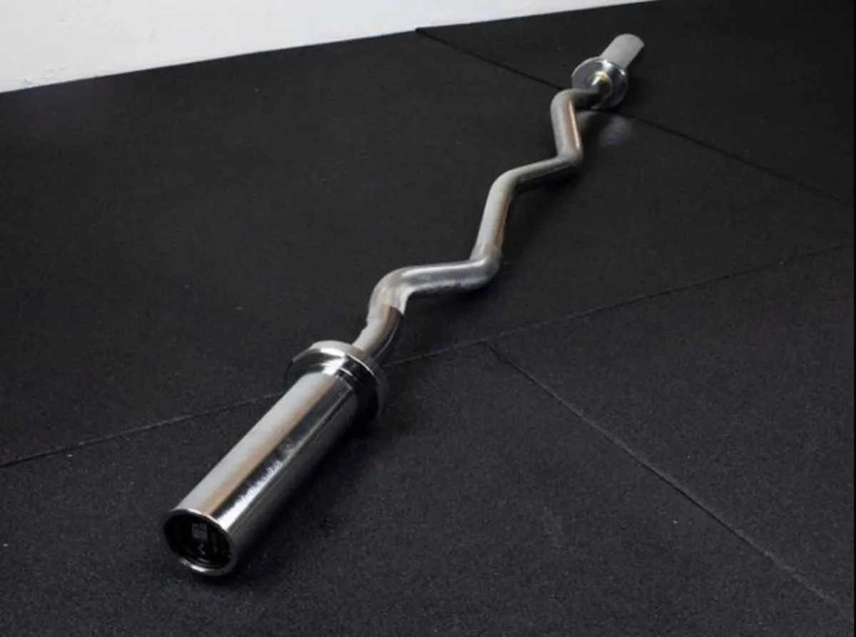 EZ curl barbell + weights 68kg (new) - Image 2