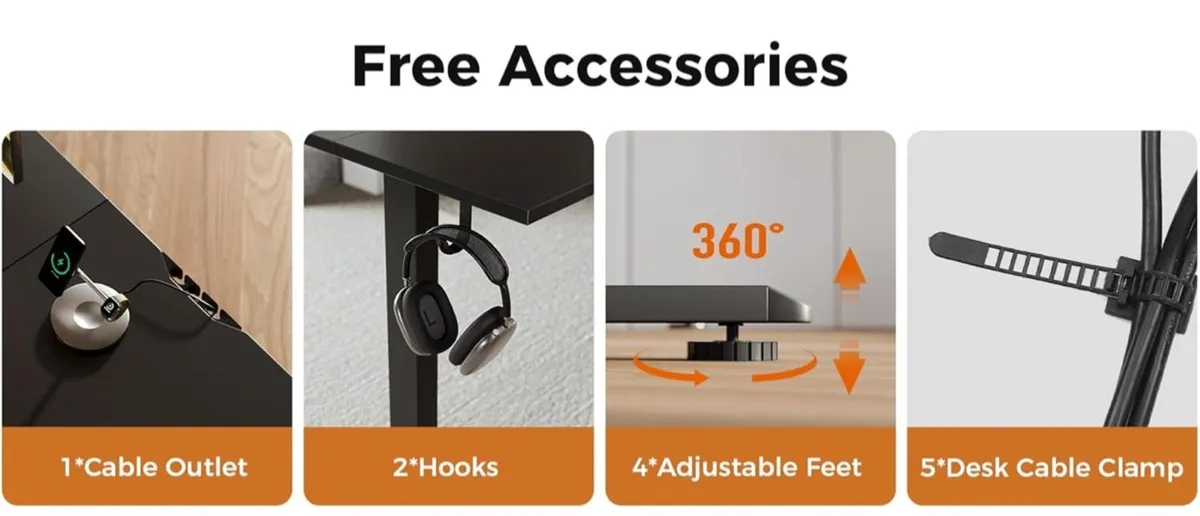 L-Shaped Electric Standing Desk, 140cm Height Adju - Image 4