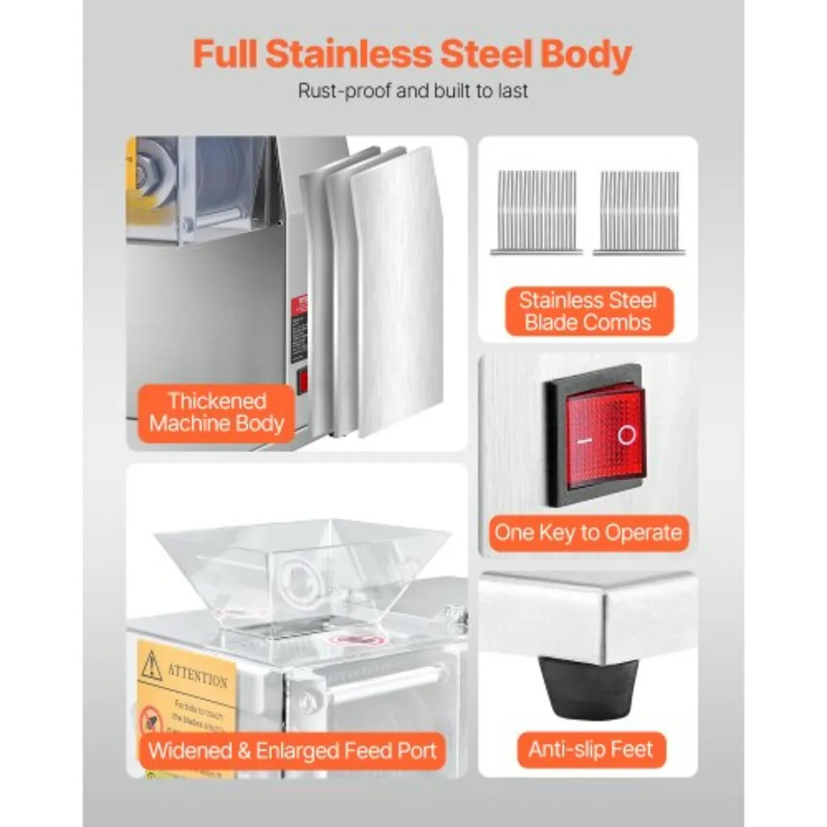 Meat Cutter Machine, 850W Meat Slicer, 551 lb/h Co - Image 3