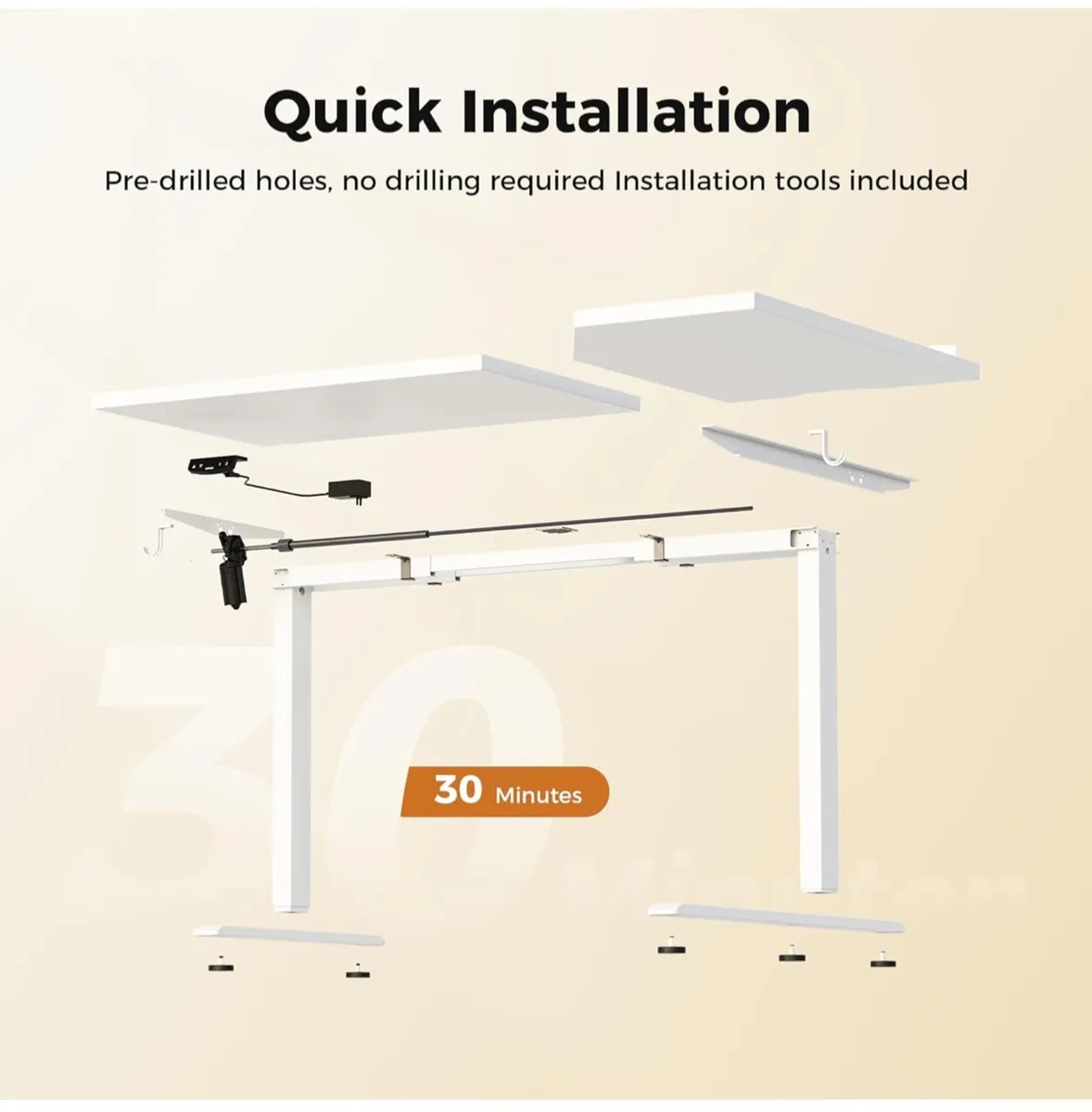 L-Shaped Electric Standing Desk, 140cm Height Adju - Image 2