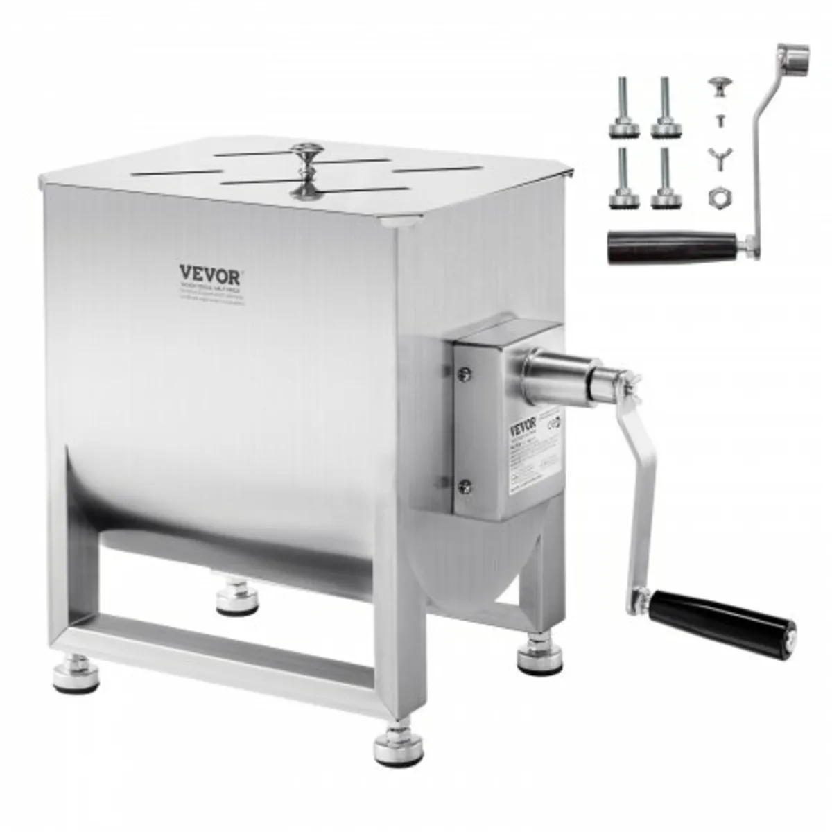Manual Meat Mixer, 60L Fixed Tank Meat Processing - Image 1