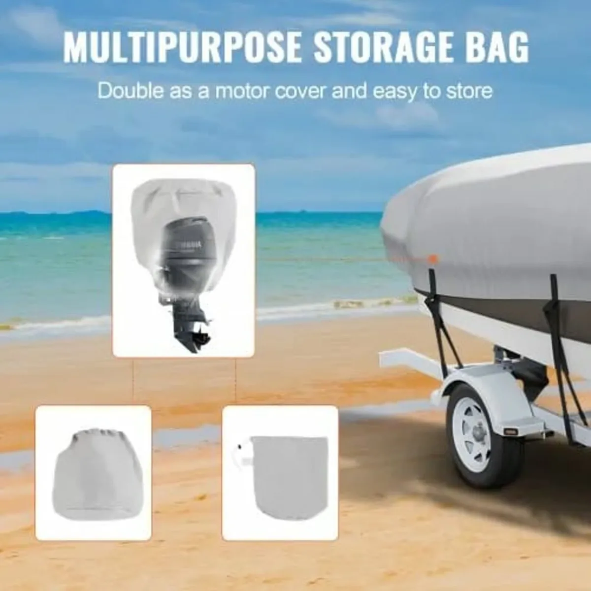 Boat Cover, 4880-5640 mm Trailerable Waterproof Bo - Image 4