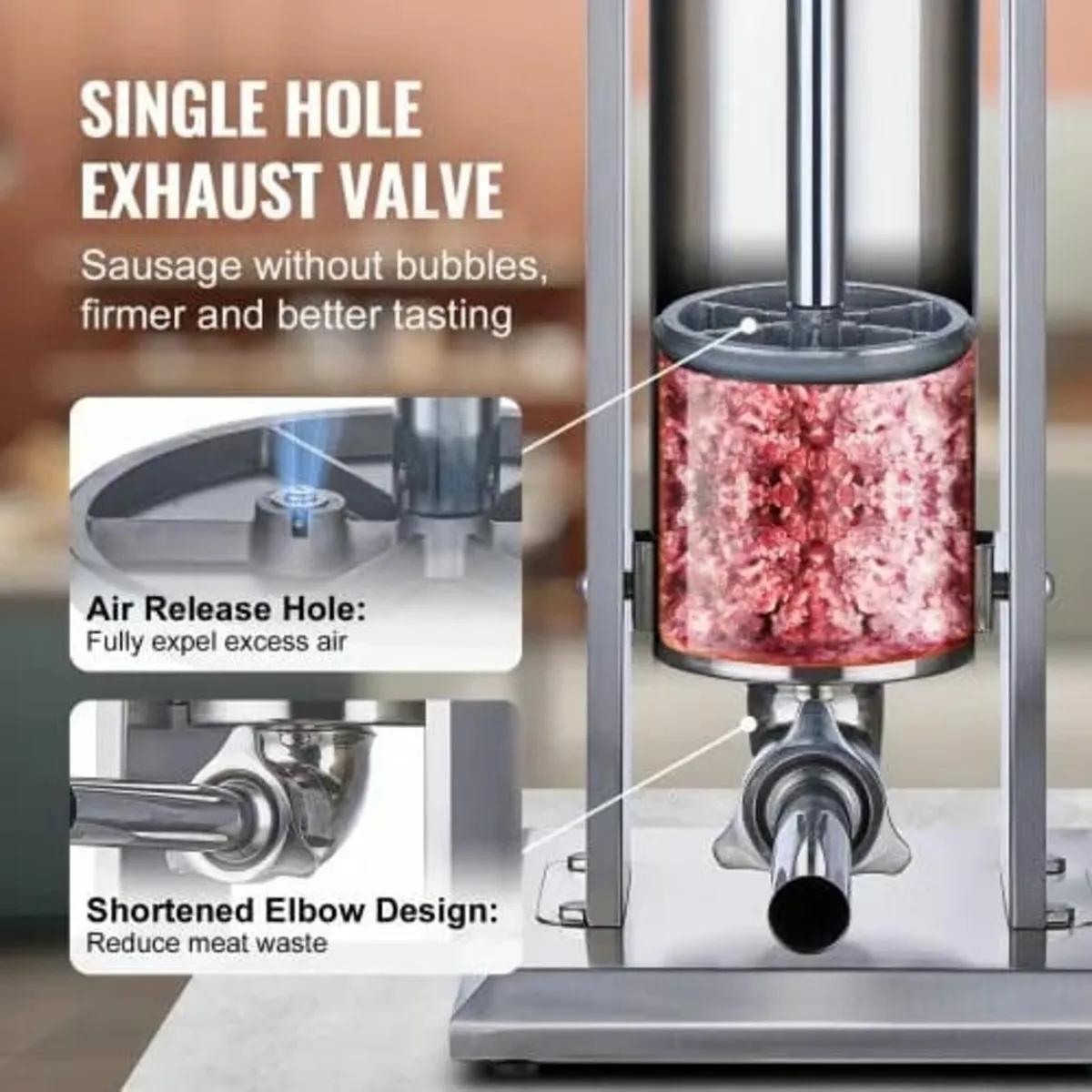 Manual Sausage Stuffer, 7 L / 15 LBS Vertical Saus - Image 2