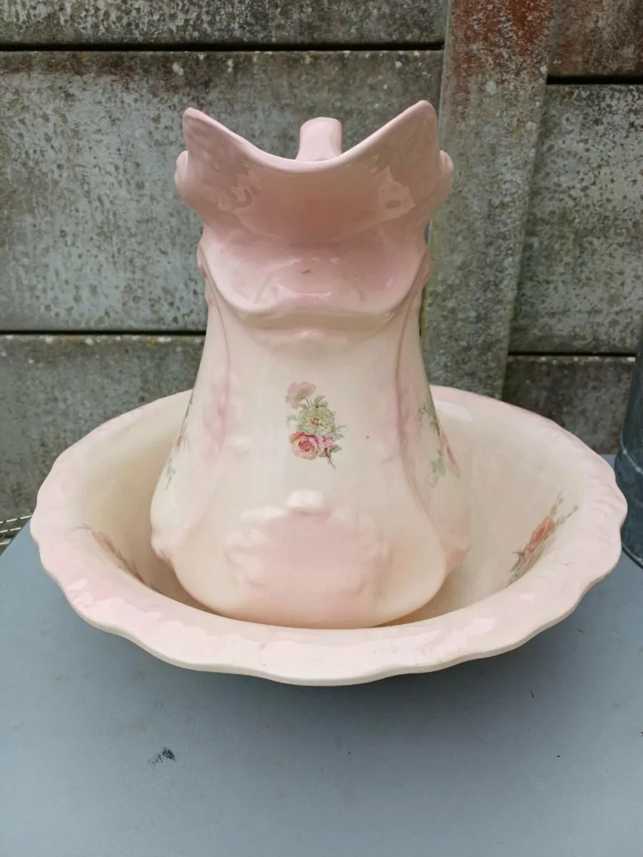 Victorian Original Ceramic Jug & Bowl - Image 3