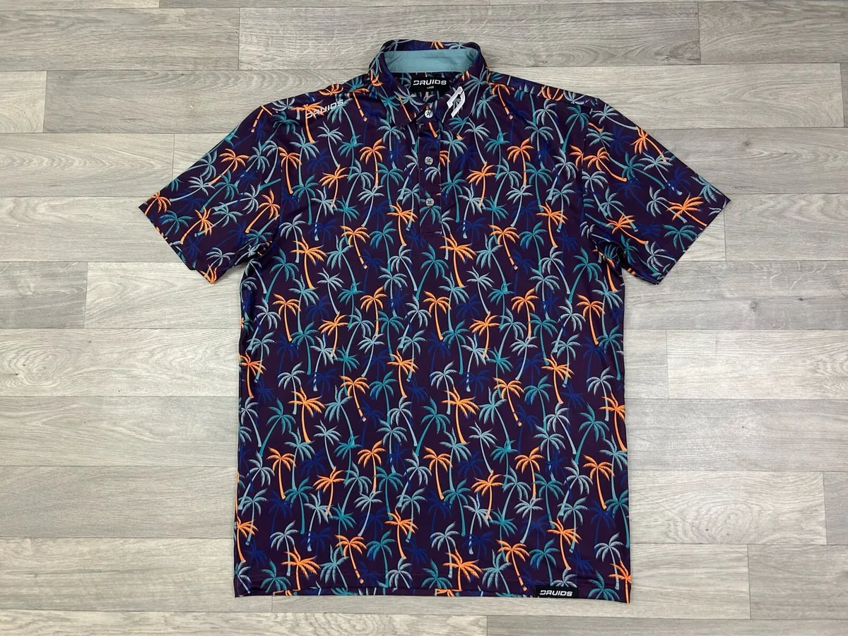 Druids Golf Floral Patterned Polo Shirt Mens M - Image 1