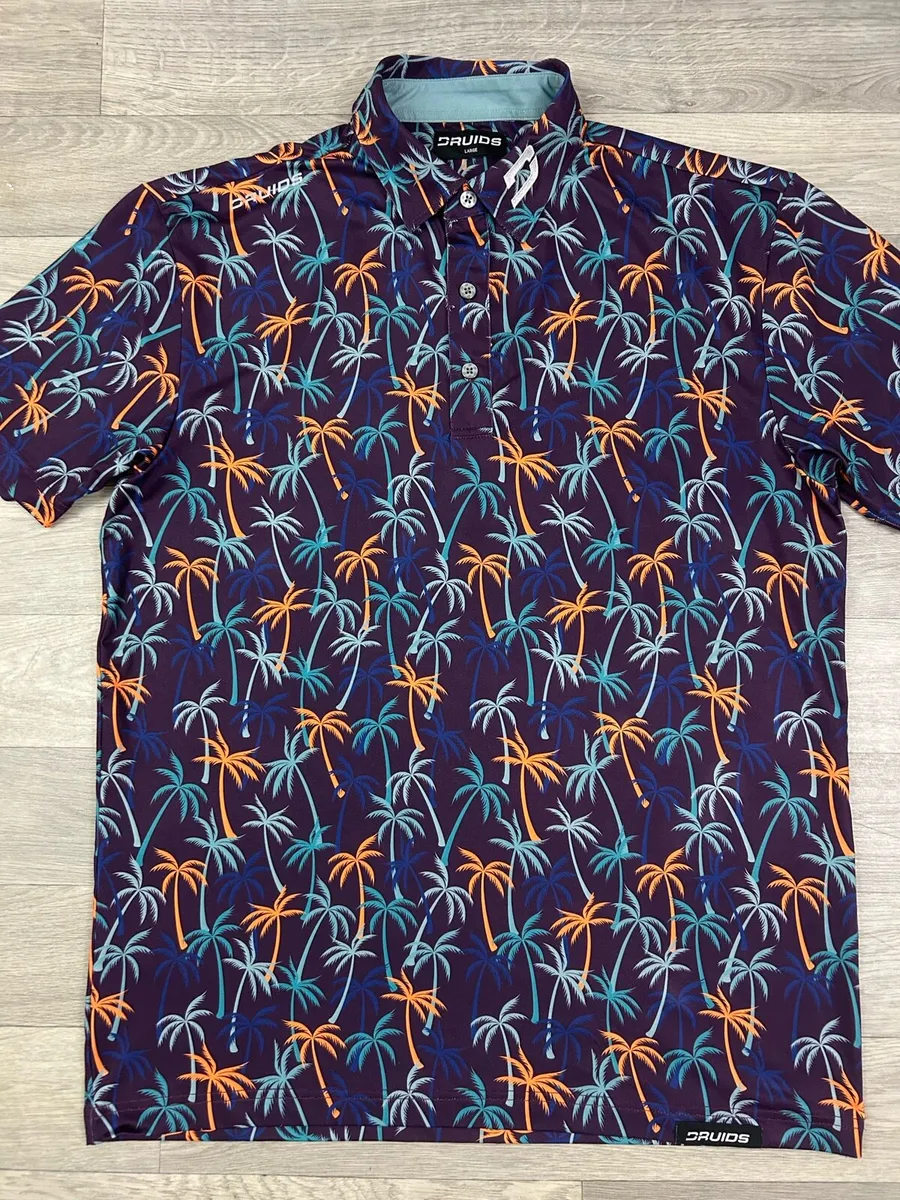 Druids Golf Floral Patterned Polo Shirt Mens M - Image 2
