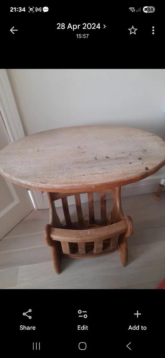 Hall/Lamp Table with Magazine Rack - Image 1