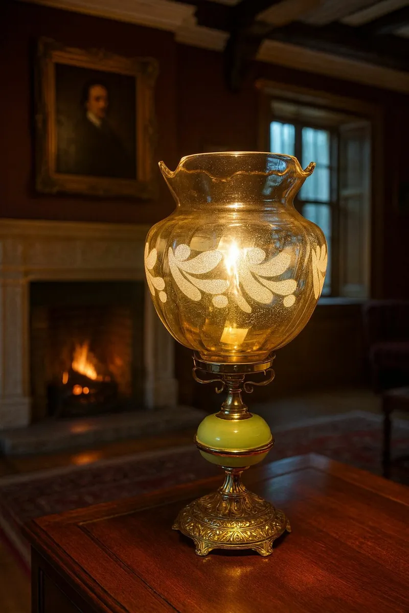 antique vintage LAMP ART DECO cottage home pub bar - Image 1