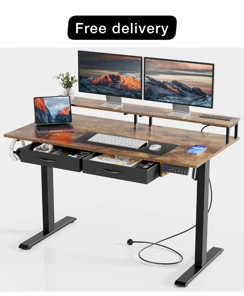Standing Desk, Electric Height Adjustable Desk wit - Image 1