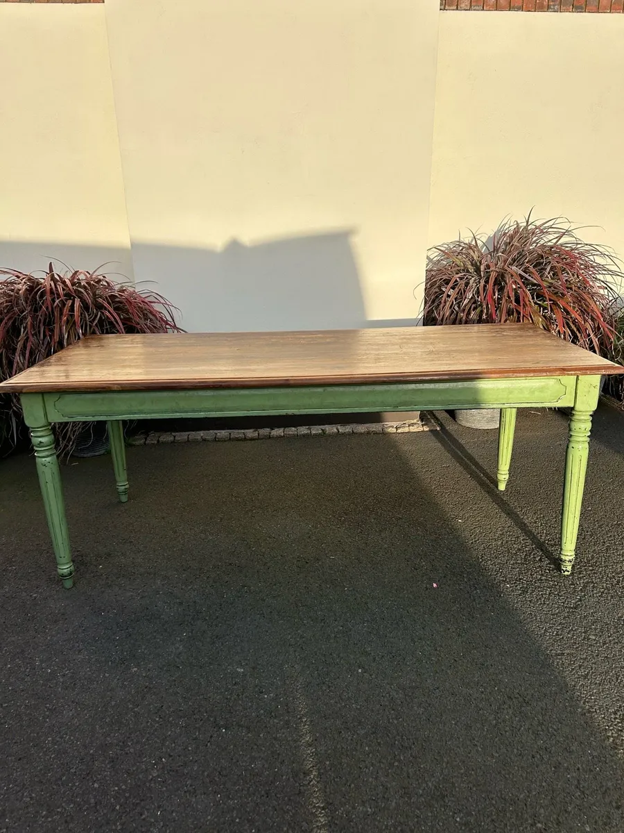 Antique farmhouse table vintage old - Image 2